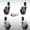 Service Caster 3.5'' SS Maroon Poly Wheel Swivel 1-5/8'' Expanding Stem Caster Set 2 Brakes, 4PK SCC-SSEX20S3514-PPUB-MRN-2-TLB-2-158 - alternate 2